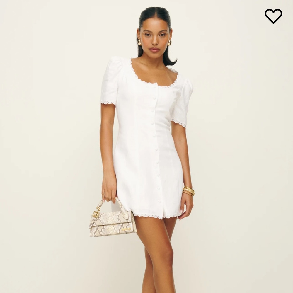 ❌SOLD on dep0p❌ NWT Reformation Anabella Linen Dress in White, Sz 2